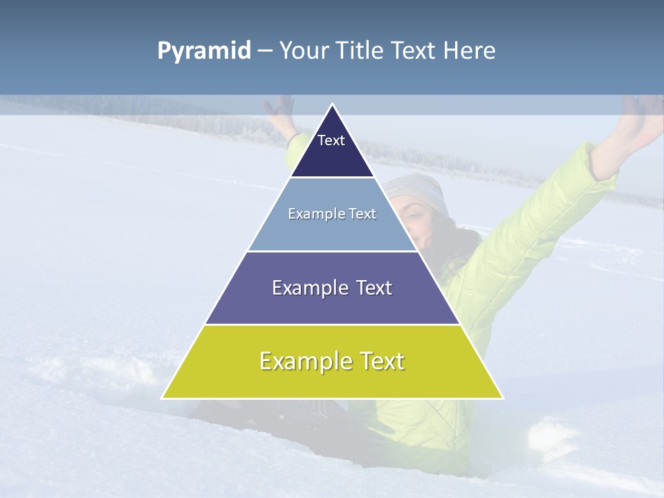A Woman Sitting In The Snow With Her Arms Up PowerPoint Template