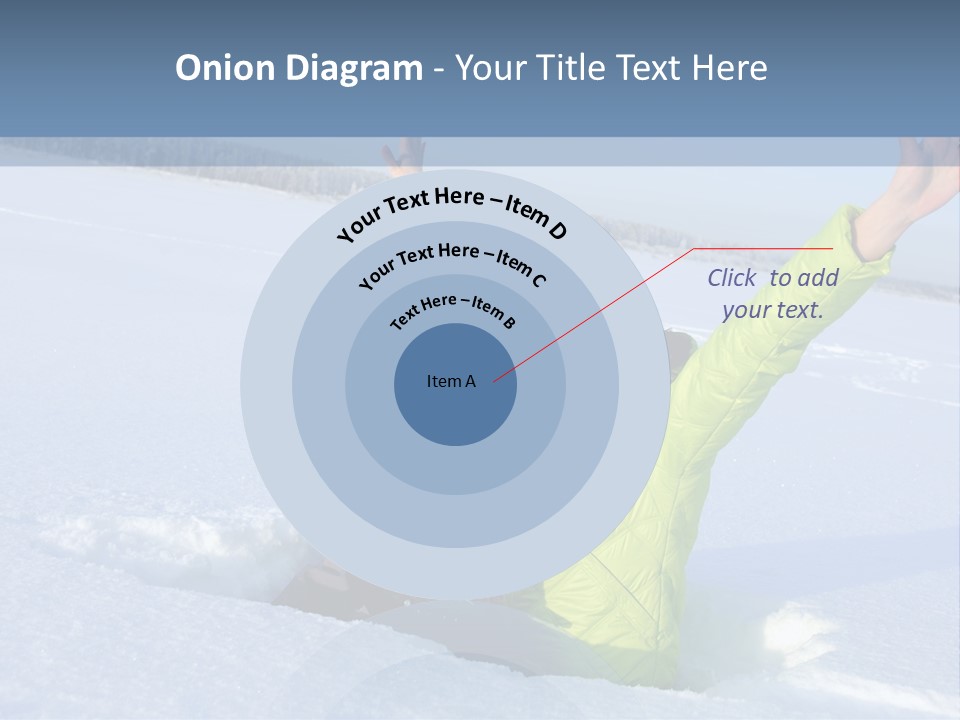 A Woman Sitting In The Snow With Her Arms Up PowerPoint Template