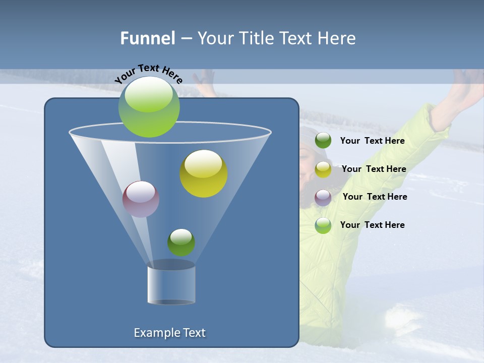 A Woman Sitting In The Snow With Her Arms Up PowerPoint Template