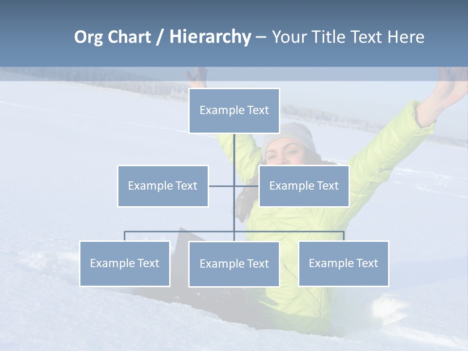A Woman Sitting In The Snow With Her Arms Up PowerPoint Template
