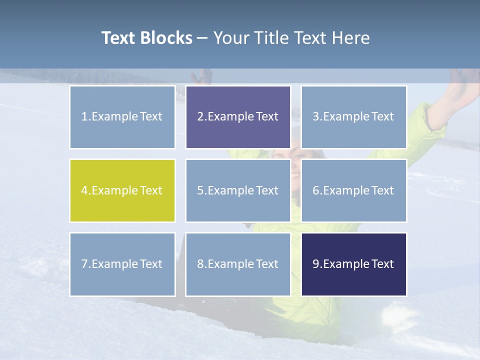 A Woman Sitting In The Snow With Her Arms Up PowerPoint Template