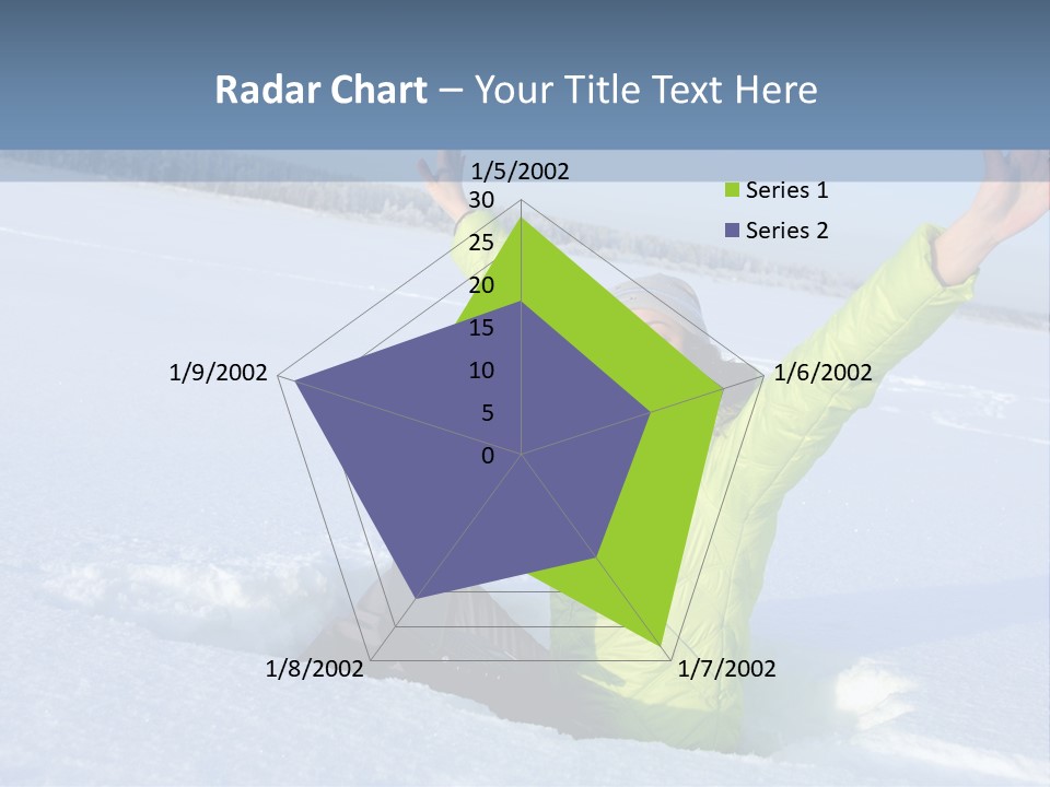 A Woman Sitting In The Snow With Her Arms Up PowerPoint Template