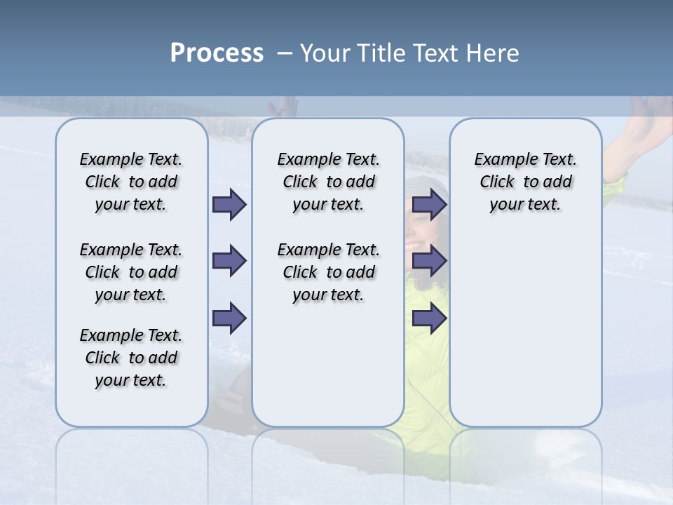 A Woman Sitting In The Snow With Her Arms Up PowerPoint Template