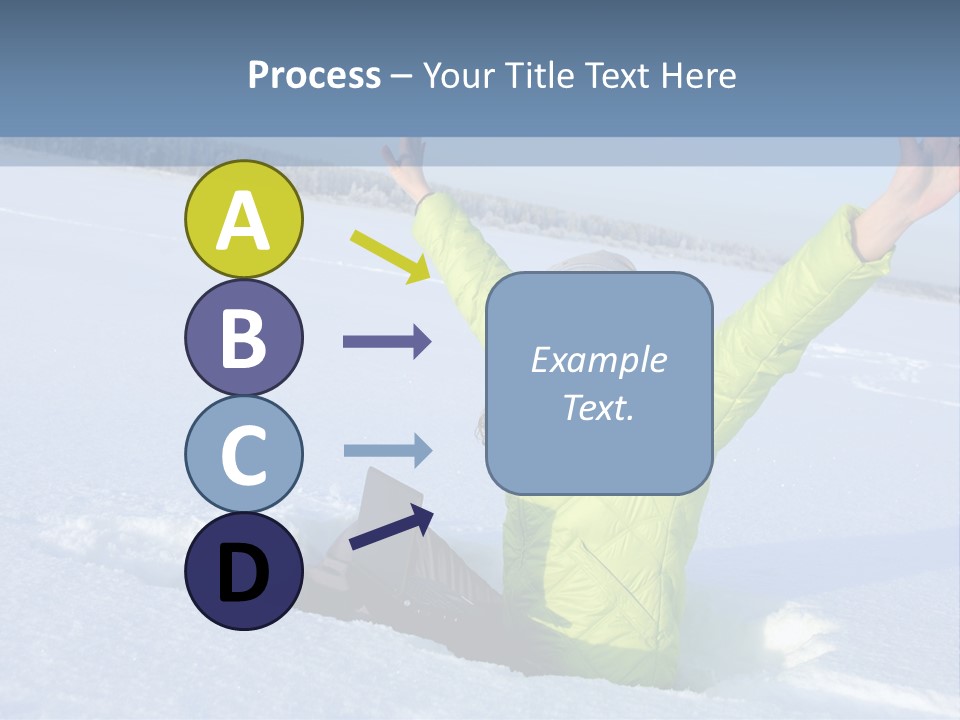 A Woman Sitting In The Snow With Her Arms Up PowerPoint Template