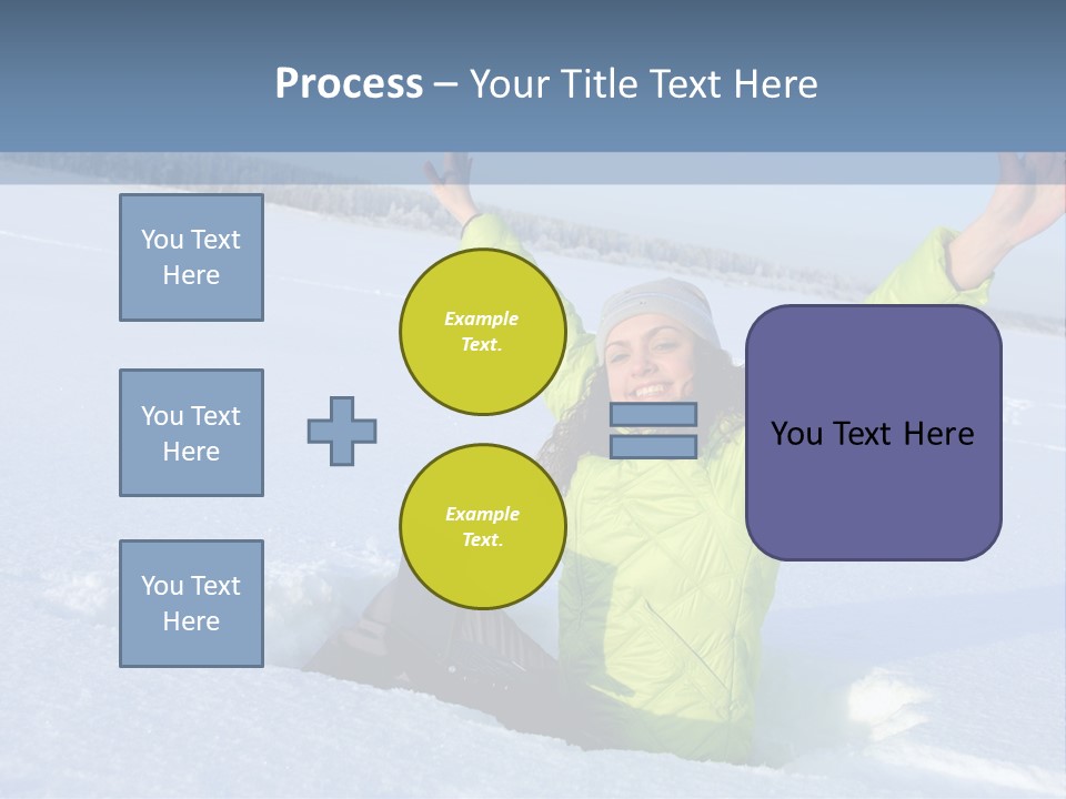 A Woman Sitting In The Snow With Her Arms Up PowerPoint Template