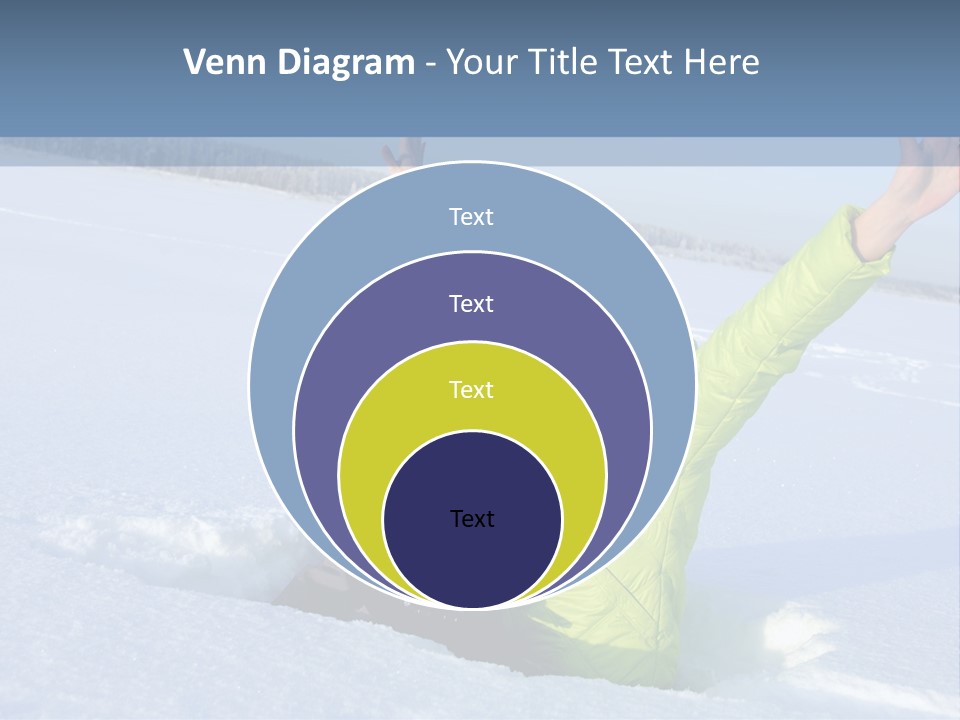A Woman Sitting In The Snow With Her Arms Up PowerPoint Template