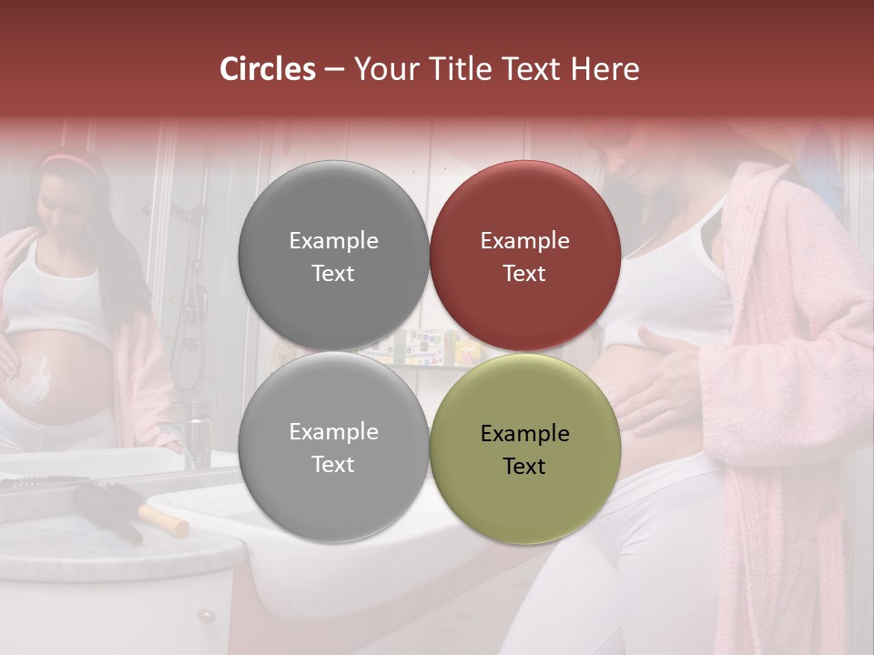 Pregnant Casual Indoors PowerPoint Template