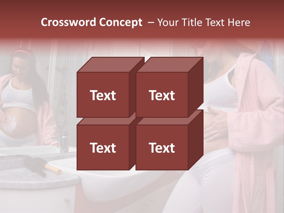 Pregnant Casual Indoors PowerPoint Template