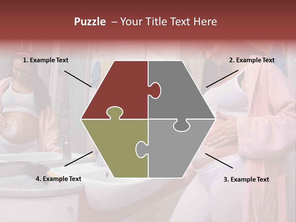 Pregnant Casual Indoors PowerPoint Template