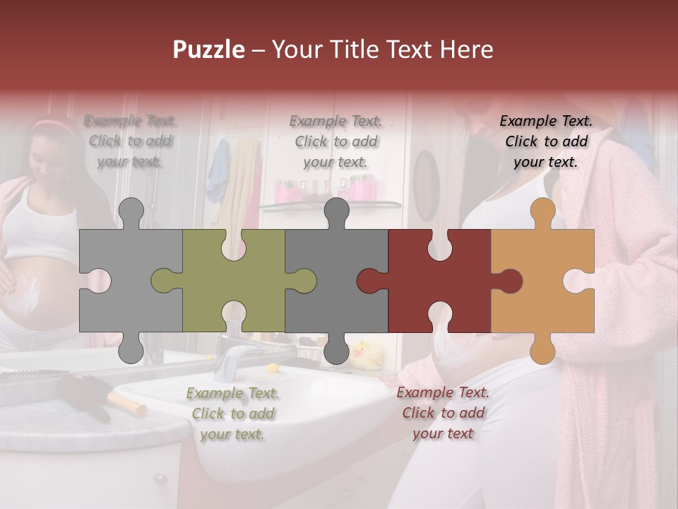 Pregnant Casual Indoors PowerPoint Template