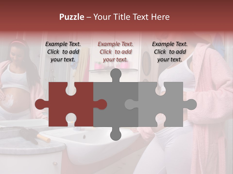 Pregnant Casual Indoors PowerPoint Template