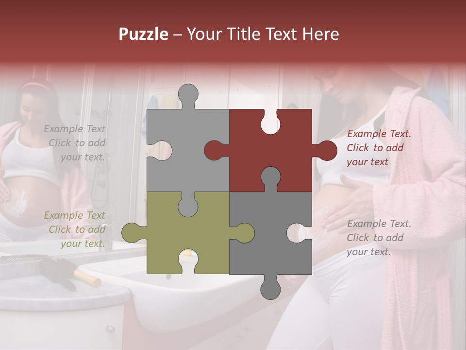 Pregnant Casual Indoors PowerPoint Template