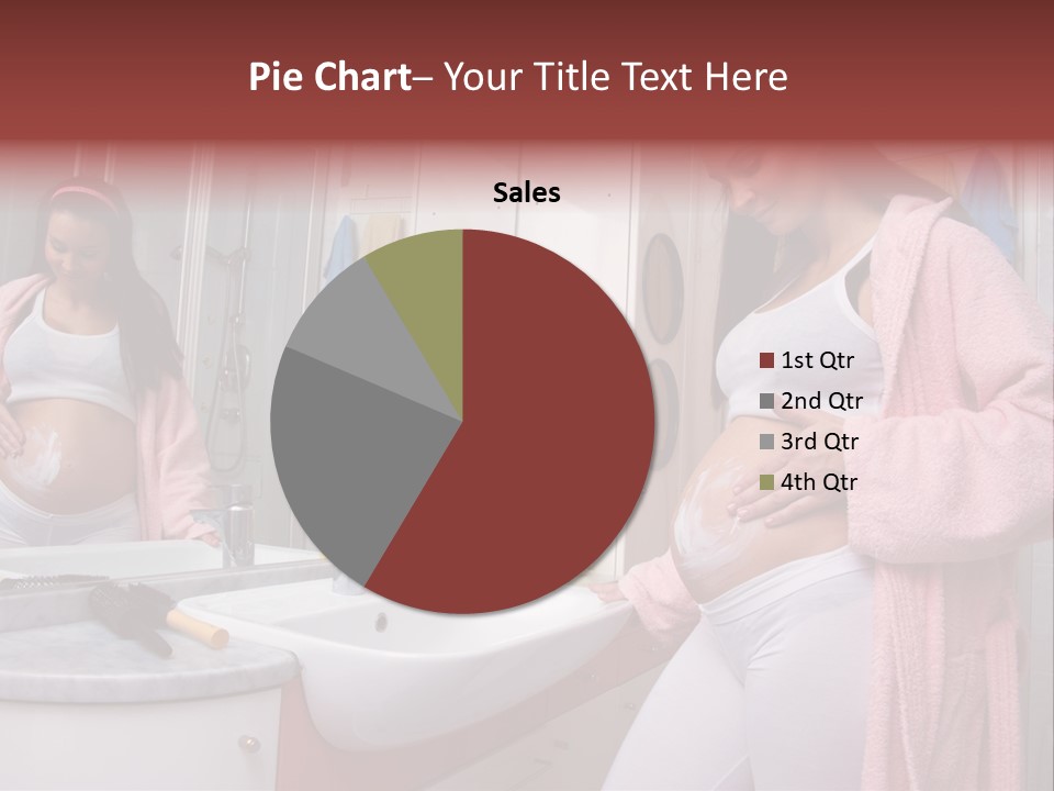 Pregnant Casual Indoors PowerPoint Template