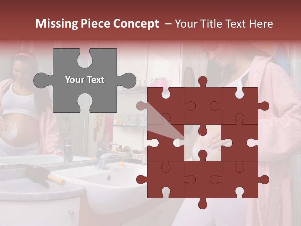 Pregnant Casual Indoors PowerPoint Template