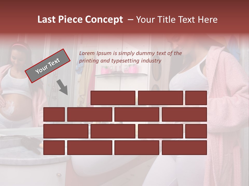 Pregnant Casual Indoors PowerPoint Template