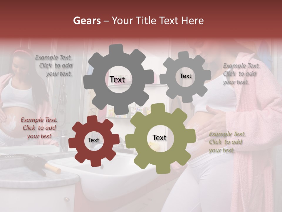 Pregnant Casual Indoors PowerPoint Template