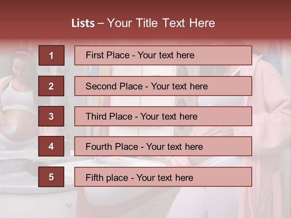 Pregnant Casual Indoors PowerPoint Template