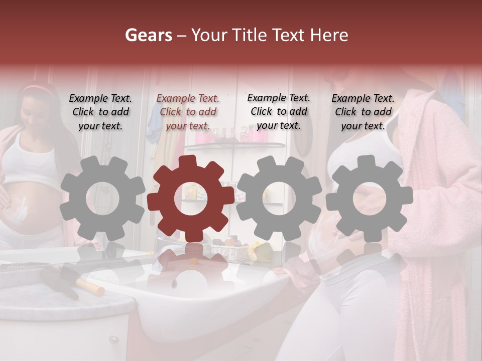 Pregnant Casual Indoors PowerPoint Template