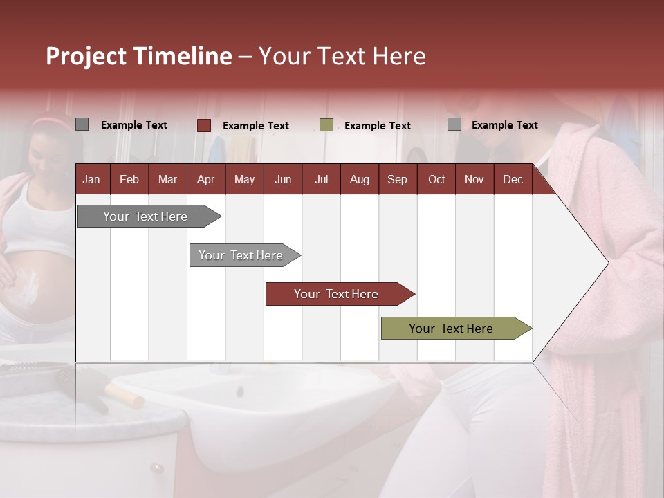 Pregnant Casual Indoors PowerPoint Template