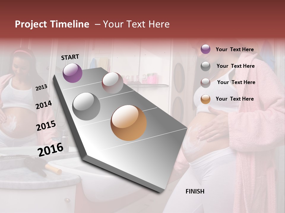 Pregnant Casual Indoors PowerPoint Template