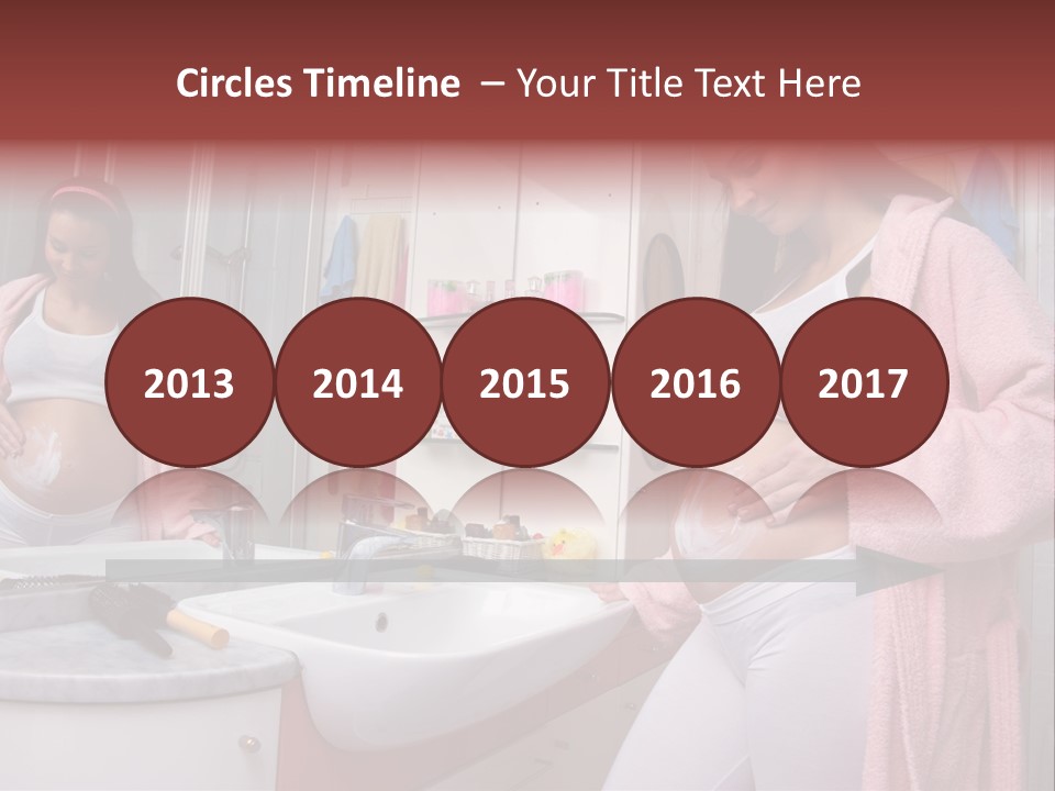 Pregnant Casual Indoors PowerPoint Template