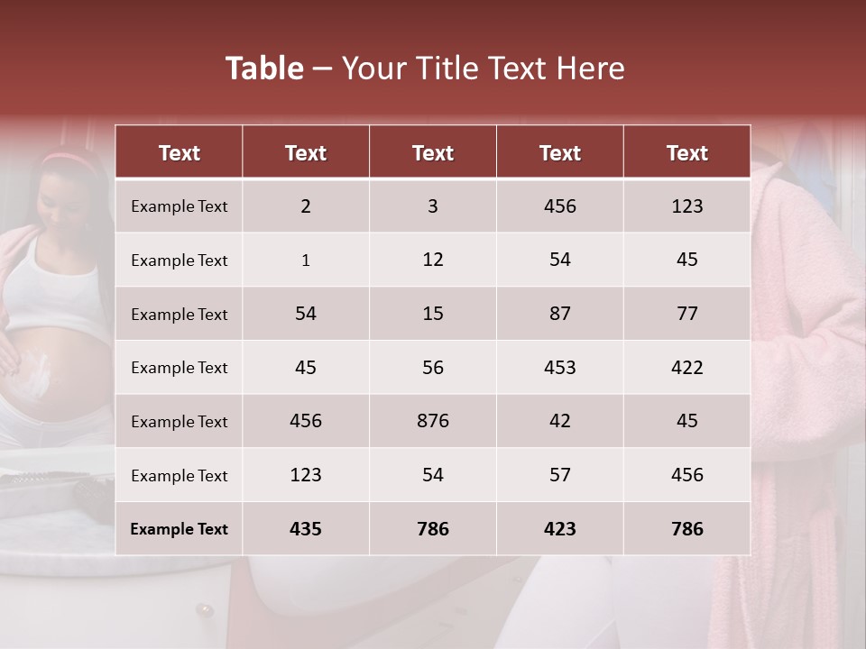 Pregnant Casual Indoors PowerPoint Template