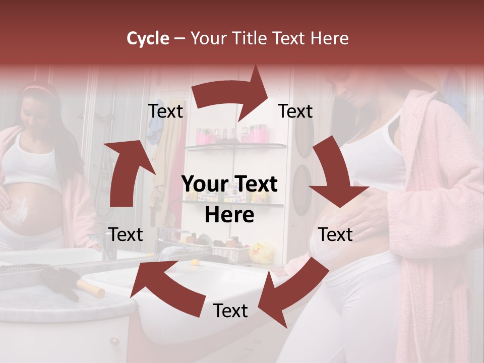 Pregnant Casual Indoors PowerPoint Template