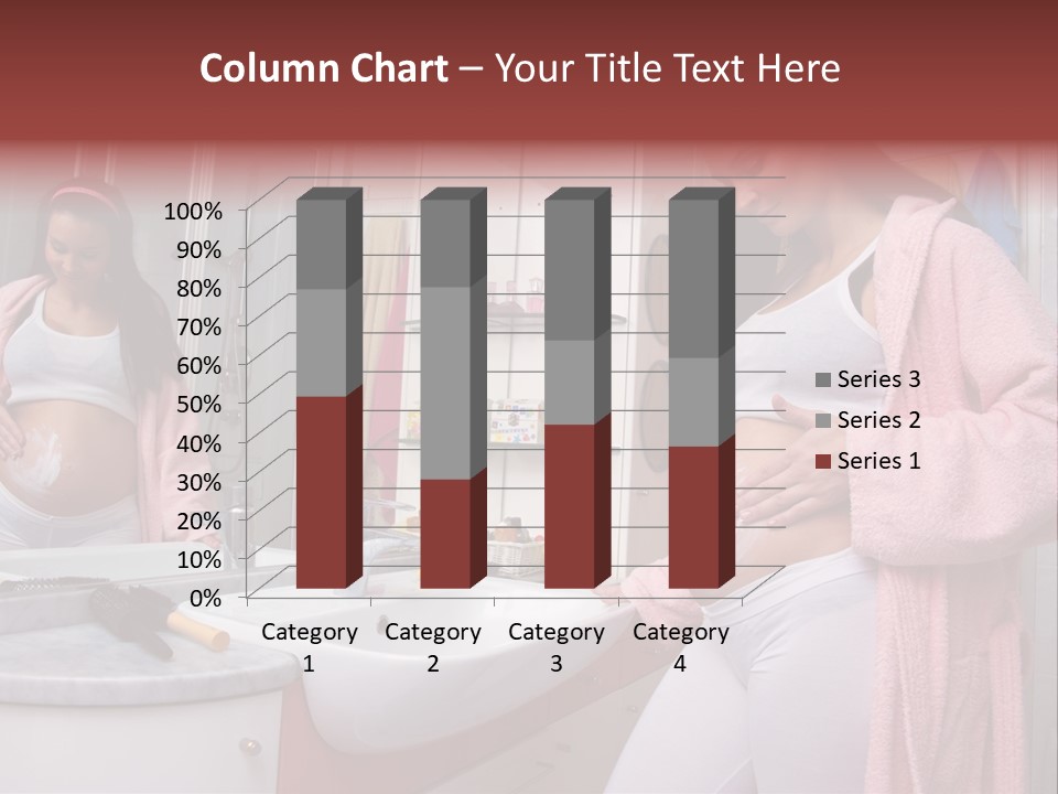 Pregnant Casual Indoors PowerPoint Template