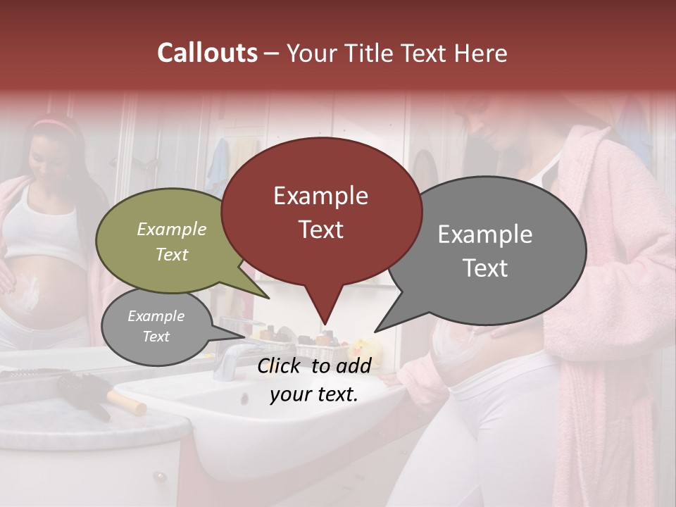 Pregnant Casual Indoors PowerPoint Template