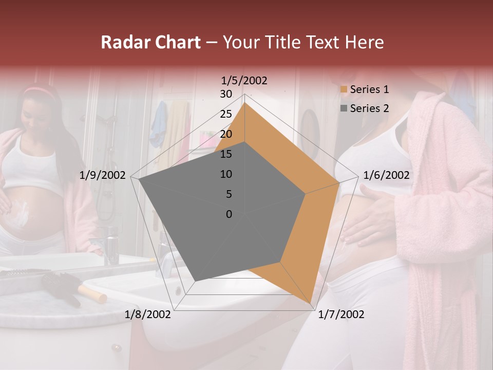 Pregnant Casual Indoors PowerPoint Template