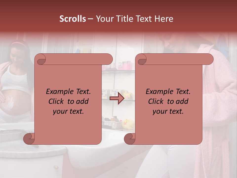 Pregnant Casual Indoors PowerPoint Template