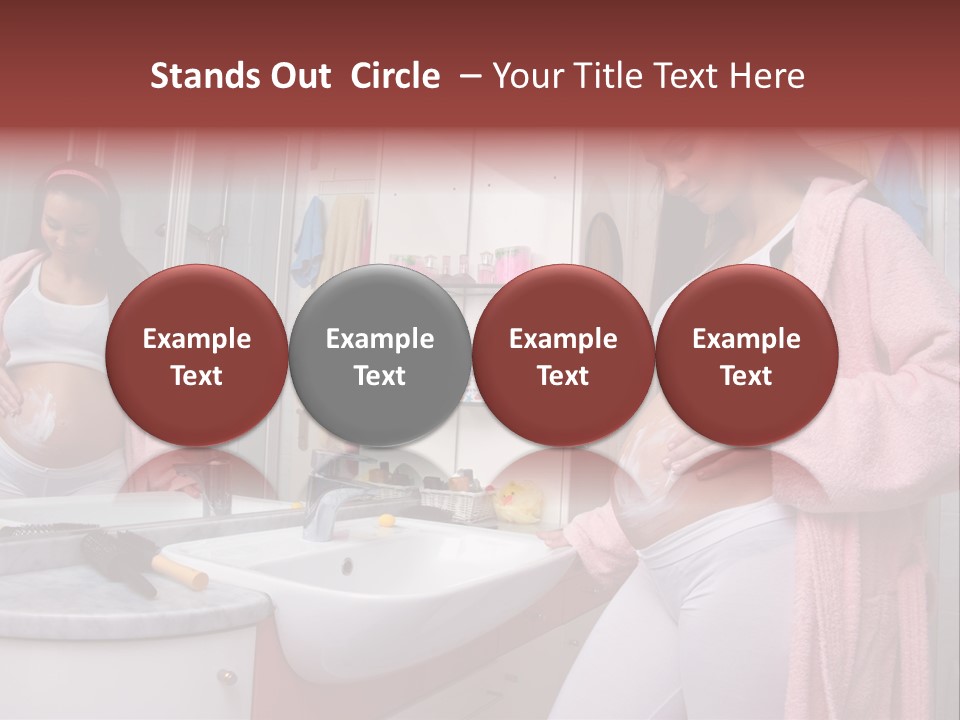 Pregnant Casual Indoors PowerPoint Template