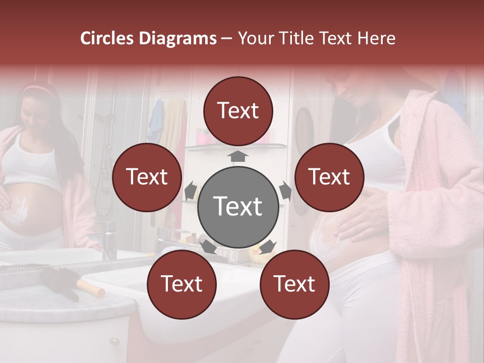 Pregnant Casual Indoors PowerPoint Template