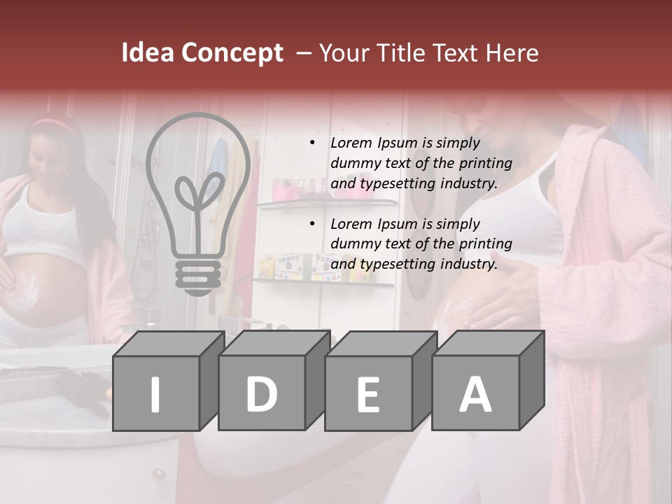 Pregnant Casual Indoors PowerPoint Template