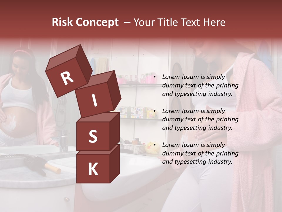 Pregnant Casual Indoors PowerPoint Template