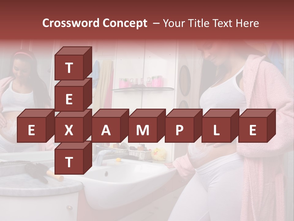 Pregnant Casual Indoors PowerPoint Template