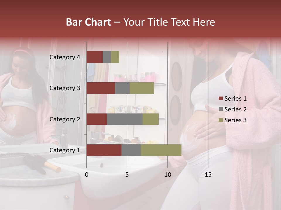 Pregnant Casual Indoors PowerPoint Template