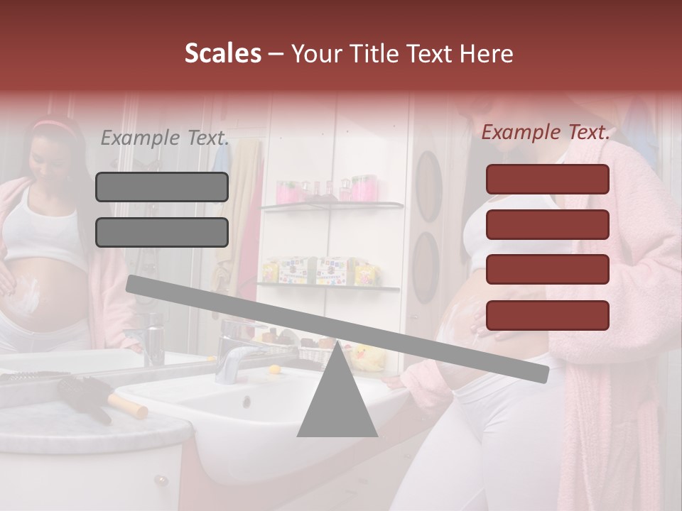 Pregnant Casual Indoors PowerPoint Template