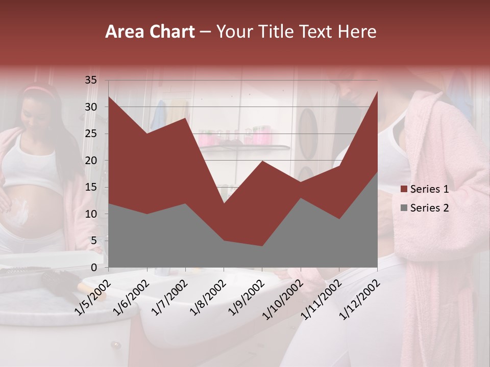 Pregnant Casual Indoors PowerPoint Template