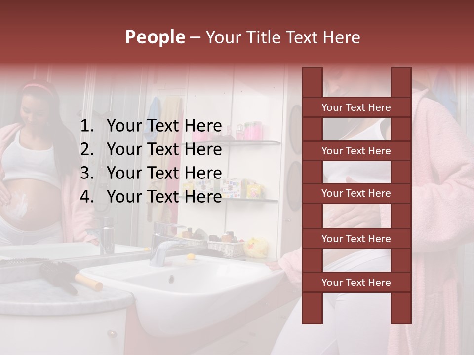 Pregnant Casual Indoors PowerPoint Template
