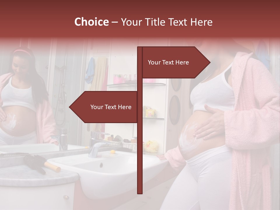 Pregnant Casual Indoors PowerPoint Template