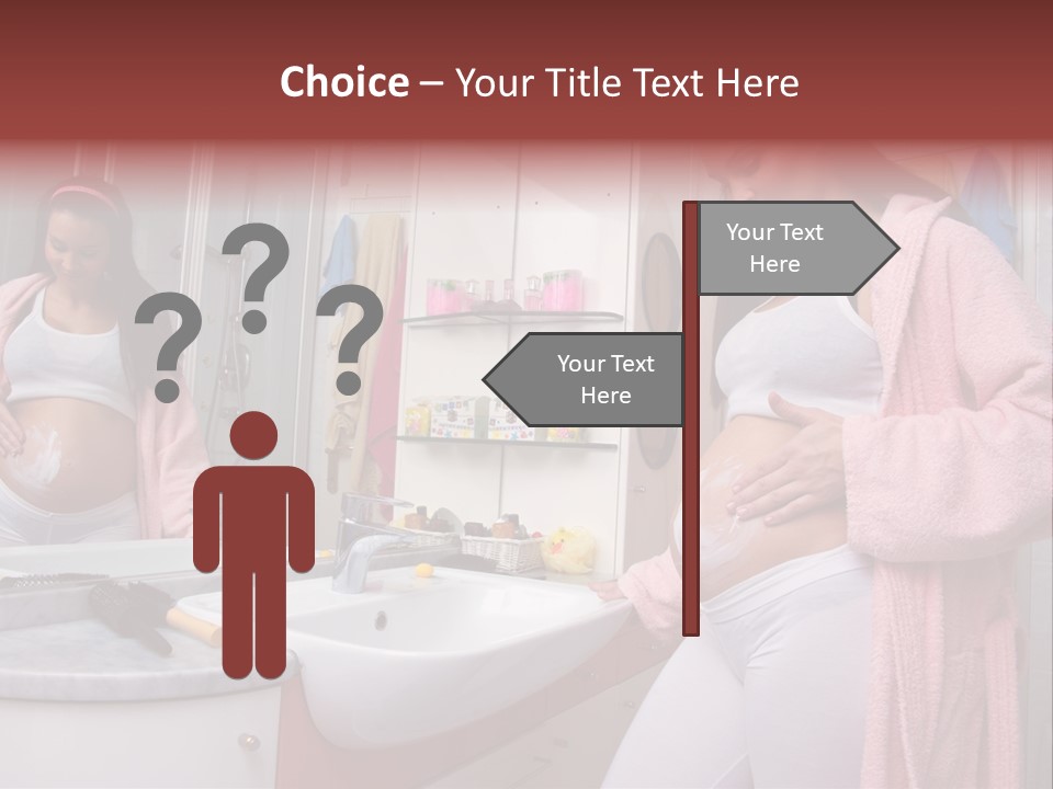 Pregnant Casual Indoors PowerPoint Template