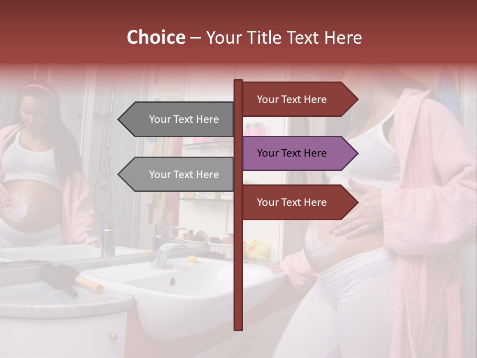 Pregnant Casual Indoors PowerPoint Template