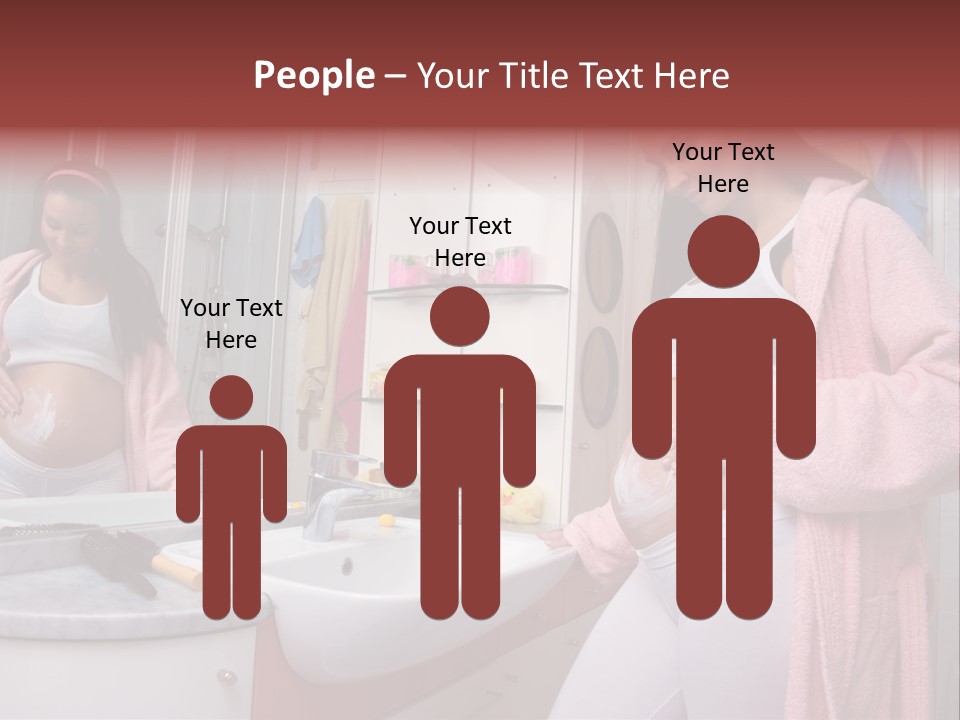 Pregnant Casual Indoors PowerPoint Template