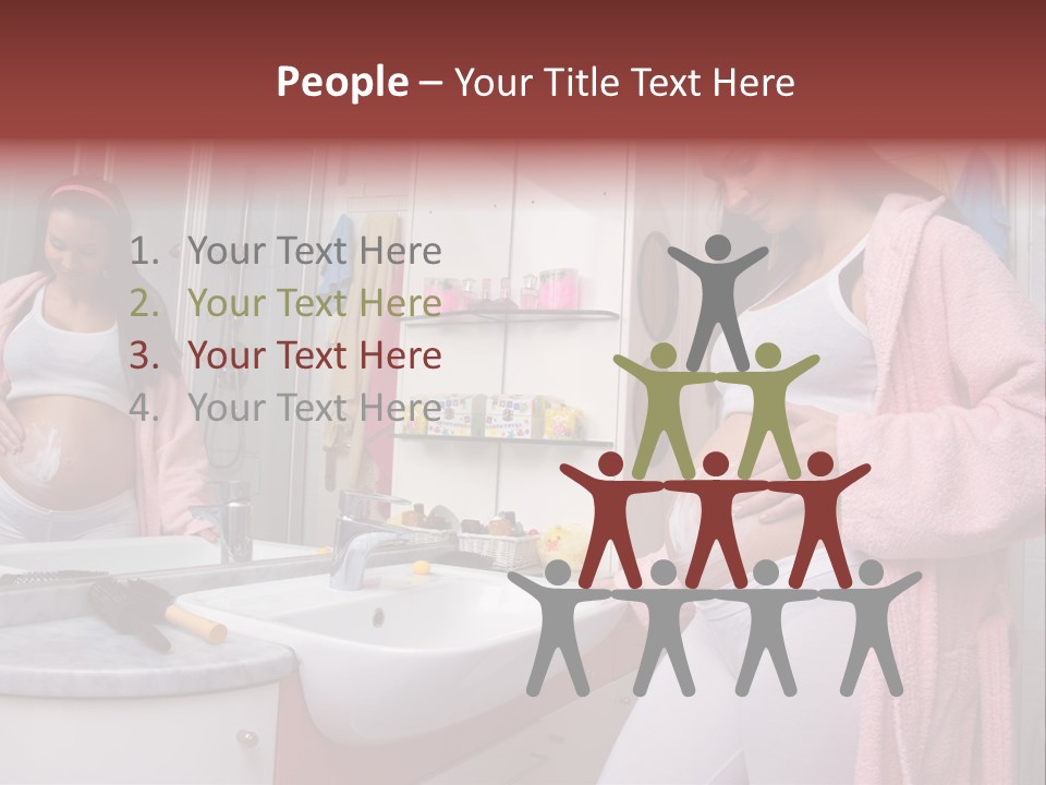 Pregnant Casual Indoors PowerPoint Template