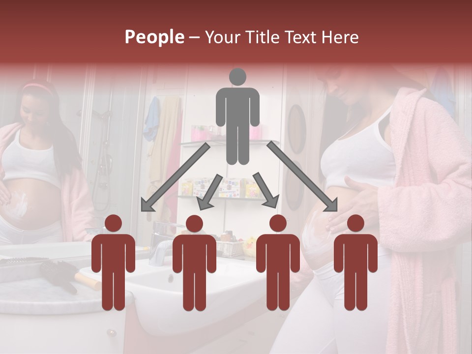 Pregnant Casual Indoors PowerPoint Template