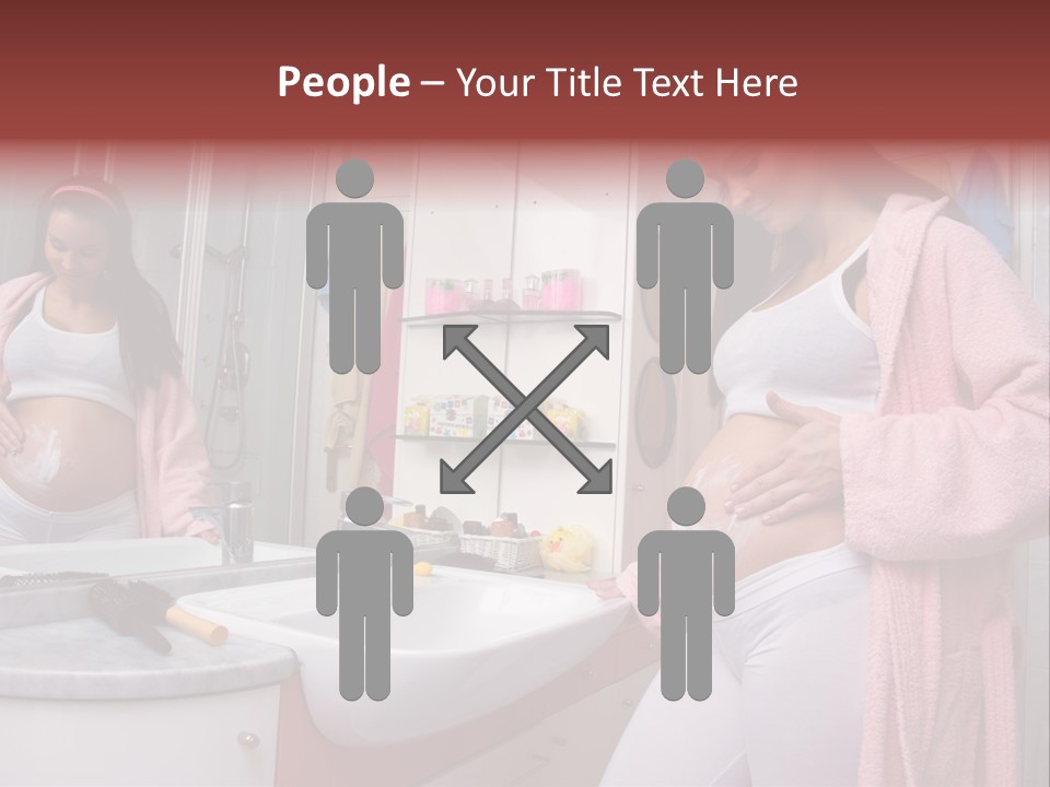 Pregnant Casual Indoors PowerPoint Template