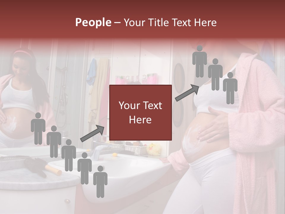 Pregnant Casual Indoors PowerPoint Template