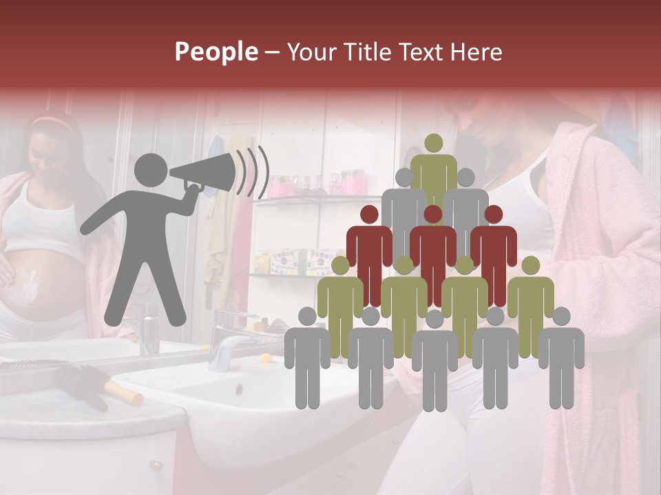 Pregnant Casual Indoors PowerPoint Template