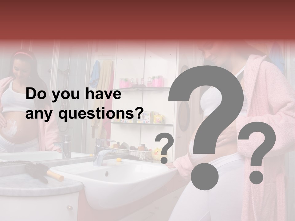 Pregnant Casual Indoors PowerPoint Template